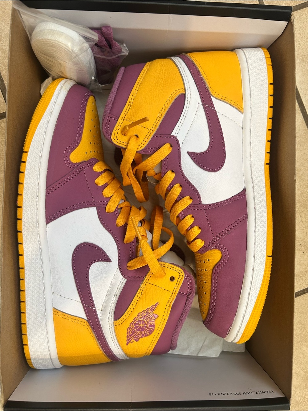 Nike Air Jordan 1 Mid - Purple, Yellow & White